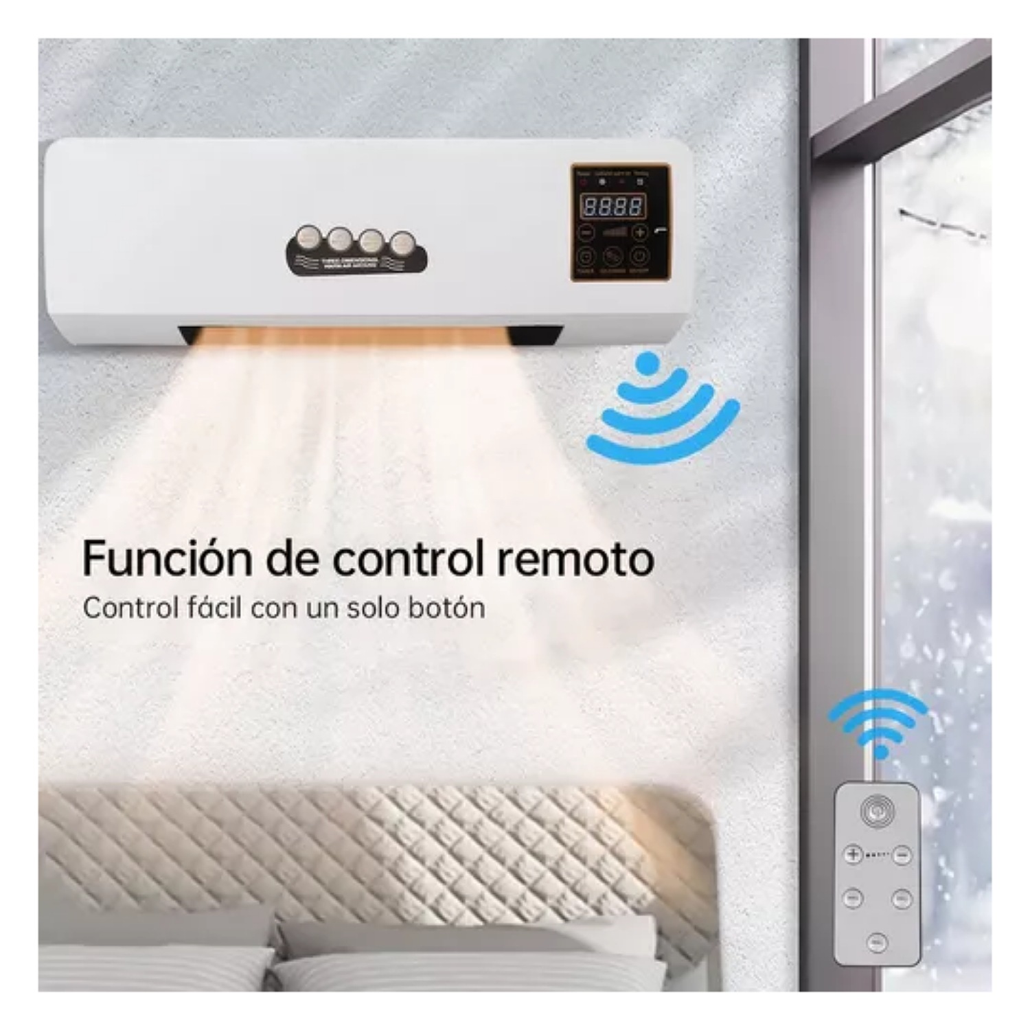 Combo De Aire Acondicionados Frío Y Caliente VentiladorEl aire acondicionado dual de frío y calor es un electrodoméstico doméstico con una potencia de 2000 W que cuenta con funciones de enfriamiento y calefacción. Ya sea en los días calurosos de verano o en los fríos inviernos, puede ajustar eficazmente la temperatura interior para crear un ambiente de vida confortable para el usuario. Este aire acondicionado utiliza tecnología avanzada que puede reducir o aumentar rápidamente la temperatura int