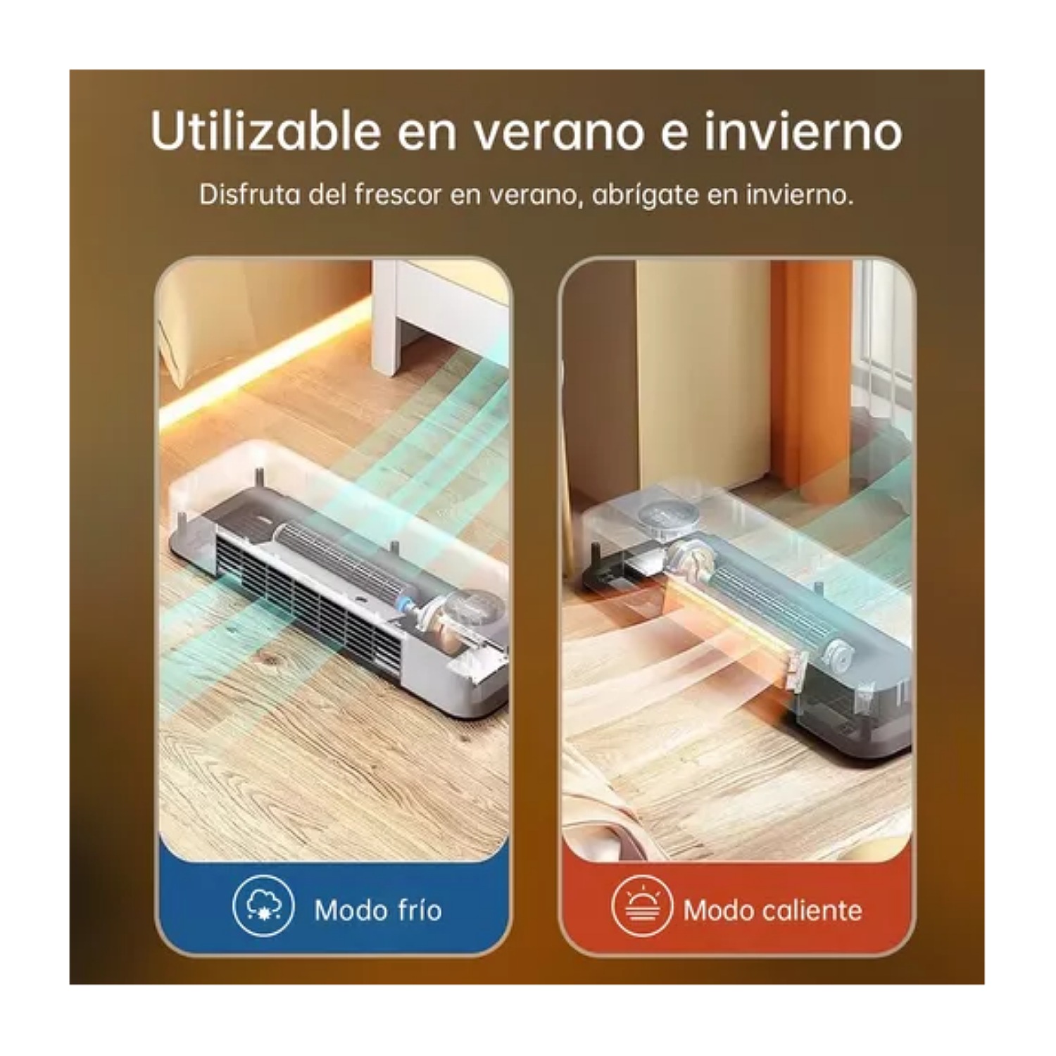 Combo De Aire Acondicionados Frío Y Caliente VentiladorEl aire acondicionado dual de frío y calor es un electrodoméstico doméstico con una potencia de 2000 W que cuenta con funciones de enfriamiento y calefacción. Ya sea en los días calurosos de verano o en los fríos inviernos, puede ajustar eficazmente la temperatura interior para crear un ambiente de vida confortable para el usuario. Este aire acondicionado utiliza tecnología avanzada que puede reducir o aumentar rápidamente la temperatura int