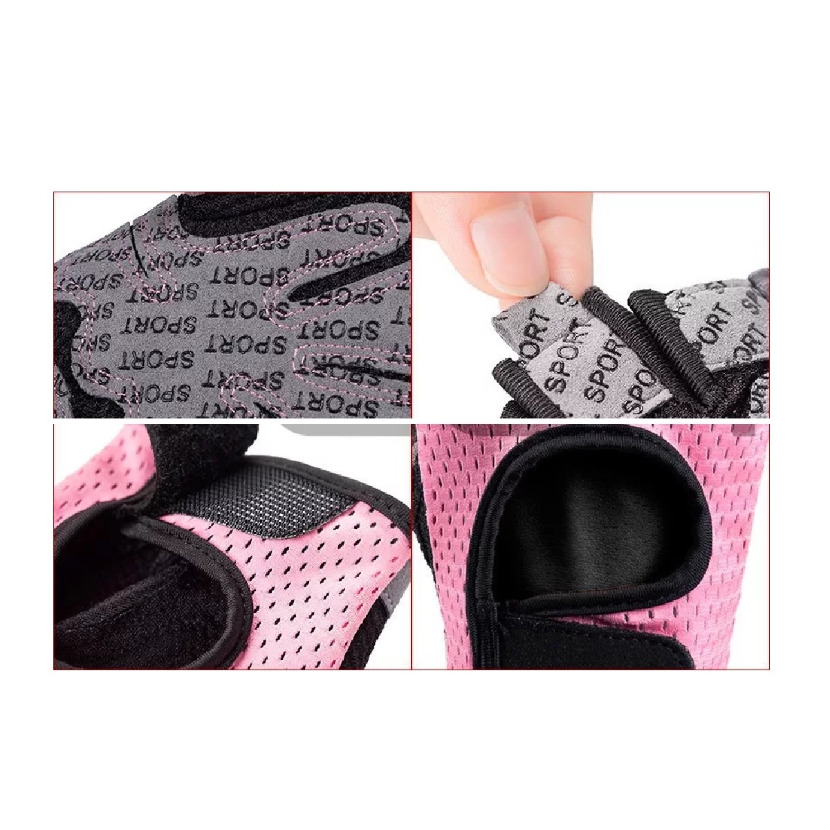 Guantes Gym Fitness Guantes Para Pesas Rosa M