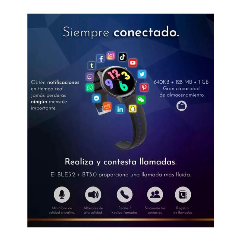 Smartwatch G-Tide R2 Pro Color Negro para Hombre