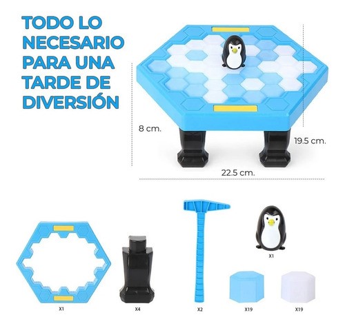 Salva Al Pingüino Rompe Bloques De Hielo Juguete Niños azul