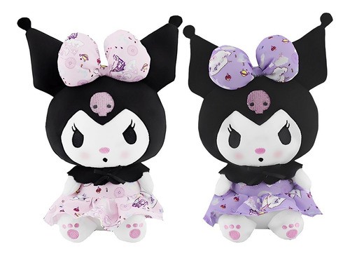 Peluche Kuromi Lovely 2 Pz Rosa y Morado con falda