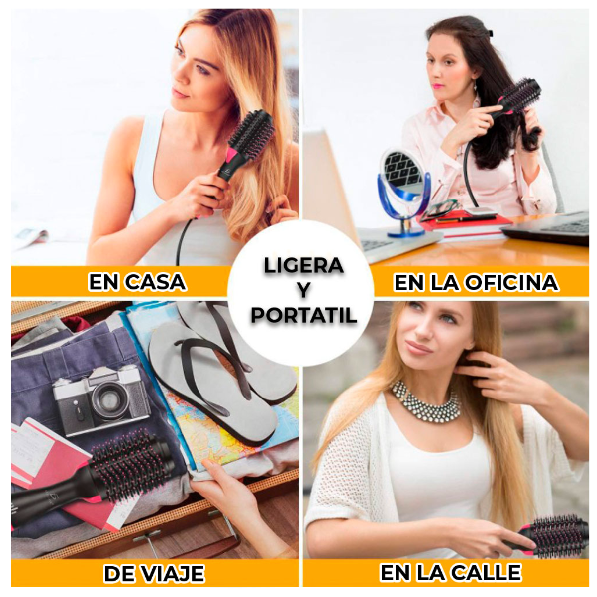 Cepillo Secador Para El Cabello Eléctrico, Alisador, Rizador 3 en 1