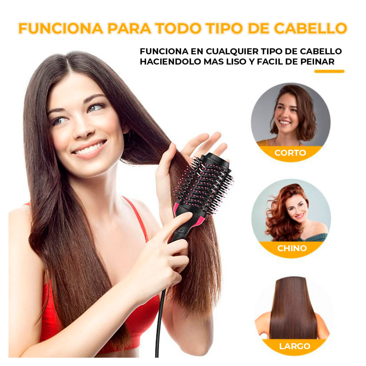 Cepillo Secador Para El Cabello Eléctrico, Alisador, Rizador 3 en 1