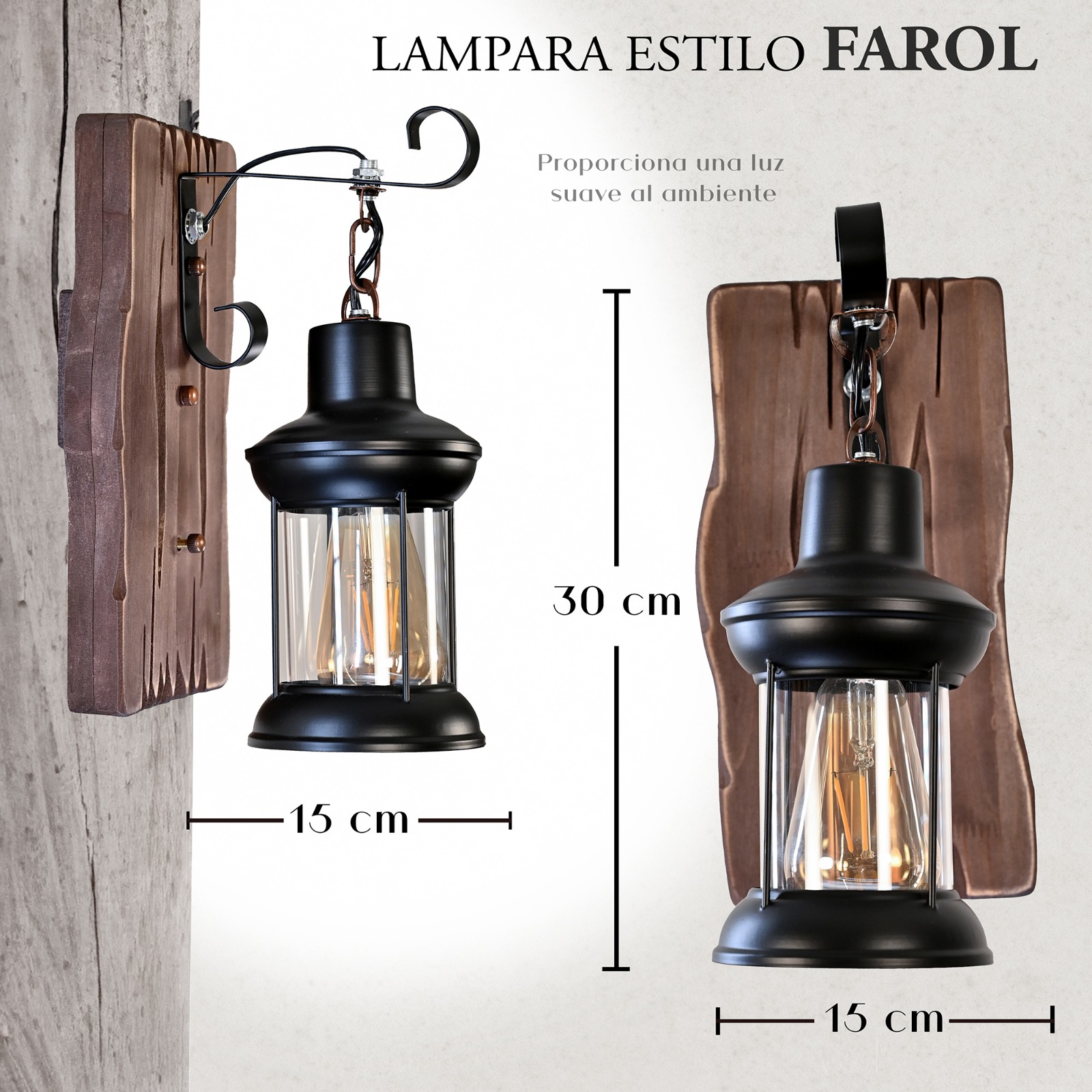 Arbotante 1 luz Rustica