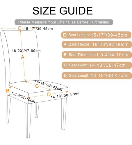 8 Fundas Lisas Elásticas Protectoras Para Silla De Comedor Azul Marino
