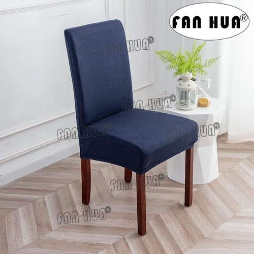 8 Fundas Lisas Elásticas Protectoras Para Silla De Comedor Azul Marino