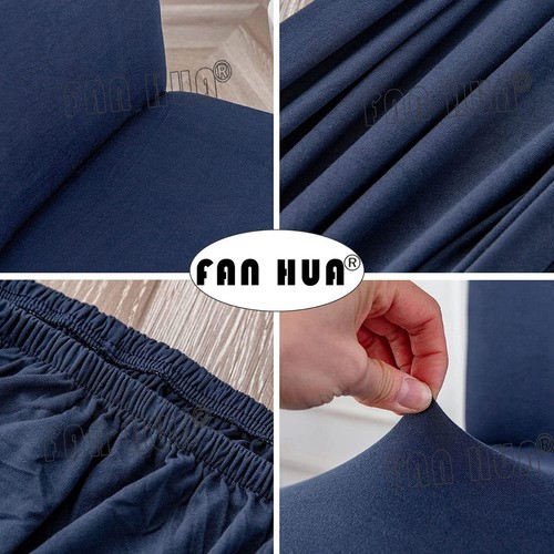 8 Fundas Lisas Elásticas Protectoras Para Silla De Comedor Azul Marino