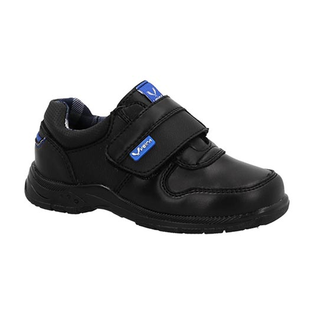 Zapato Escolar Velra Niño 903  Piel Velcro Talla 18 a 21.5 Color Negro Formal