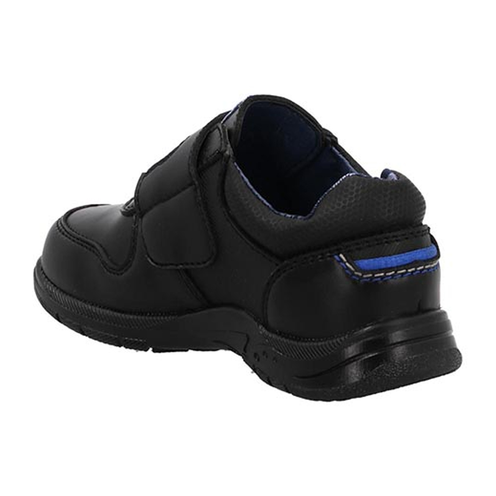Zapato Escolar Velra Niño 903  Piel Velcro Talla 18 a 21.5 Color Negro Formal