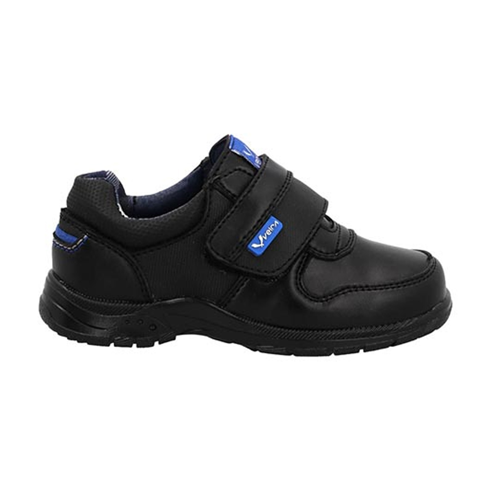 Zapato Escolar Velra Niño 903  Piel Velcro Talla 18 a 21.5 Color Negro Formal