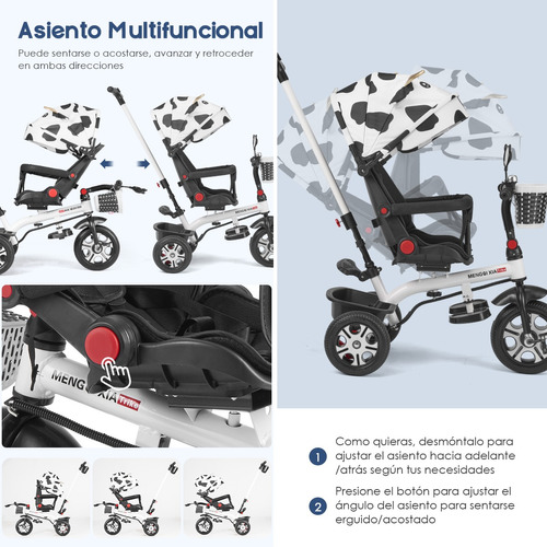 5 En 1 Carriola De Bebé Baston Tipo Triciclo Plegabl Portáti