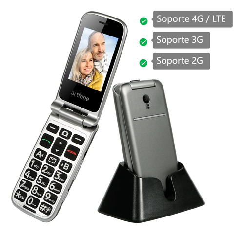Teléfono Plegable Clásico 4g Lte Volte, Sin Contrato, Botones Grandes Y Volumen Alto, Con Sos, Con Bluetooth, Con Linterna,soporte Multimedia