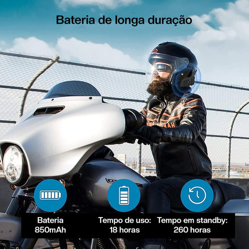Par de intercomunicadores para cascos de moto Ejeas V6 Pro con Bluetooth Negro