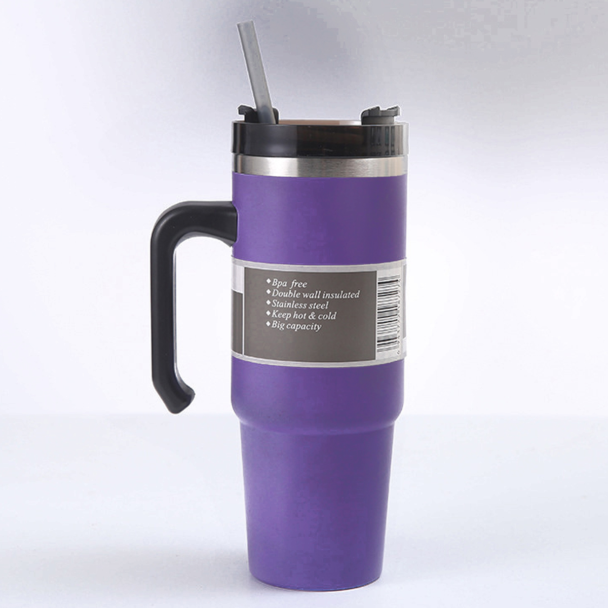 termo con asa  Acero Inoxidable portátil de 890ml ideal bebidas frías y calientes Morado