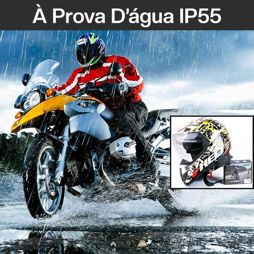 Par de intercomunicadores para cascos de moto Ejeas V6 Pro con Bluetooth Negro