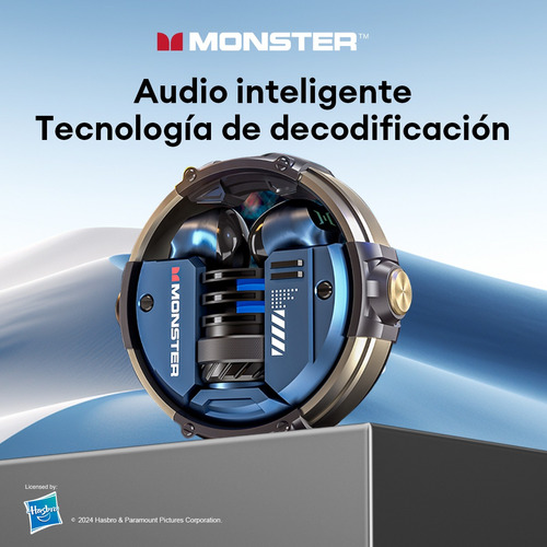 Audífonos Monster Airmars Xkt10 Con Bluetooth 5.2, Azul