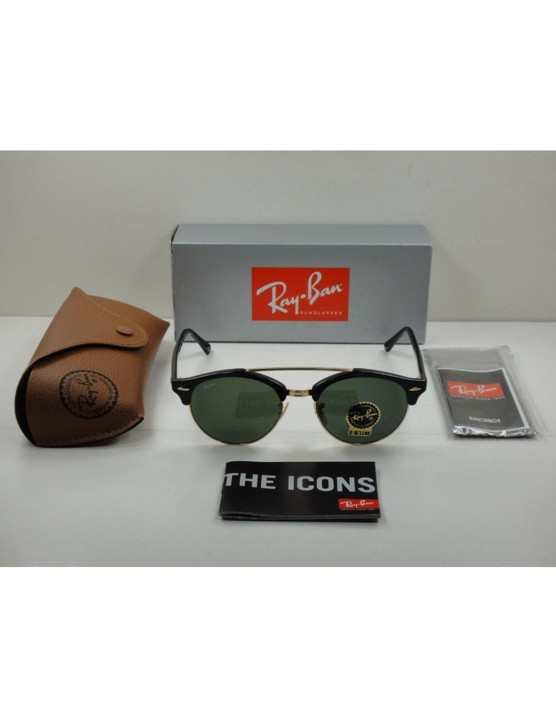 Lentes de sol Ray-Ban Rb4346 901 Clubround Double Bridge