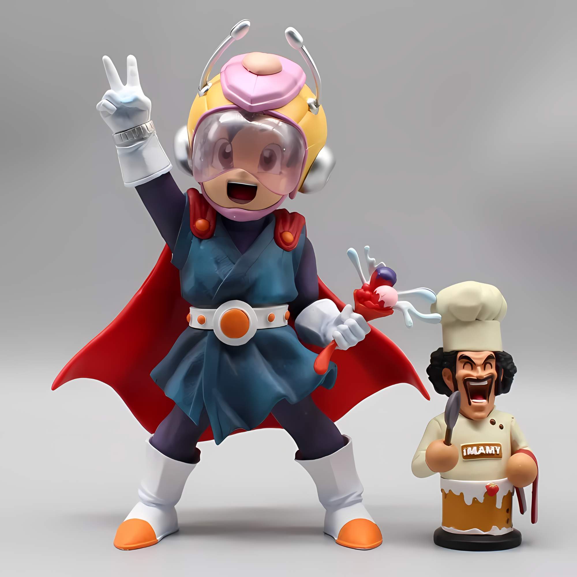 Figura Videl Gran Sayaman 2 Mr Satan Dragon Ball Z 20cm Set de Figuras de Accion Juguete Coleccionable Videl & Mr. Satan Dragon Ball Z