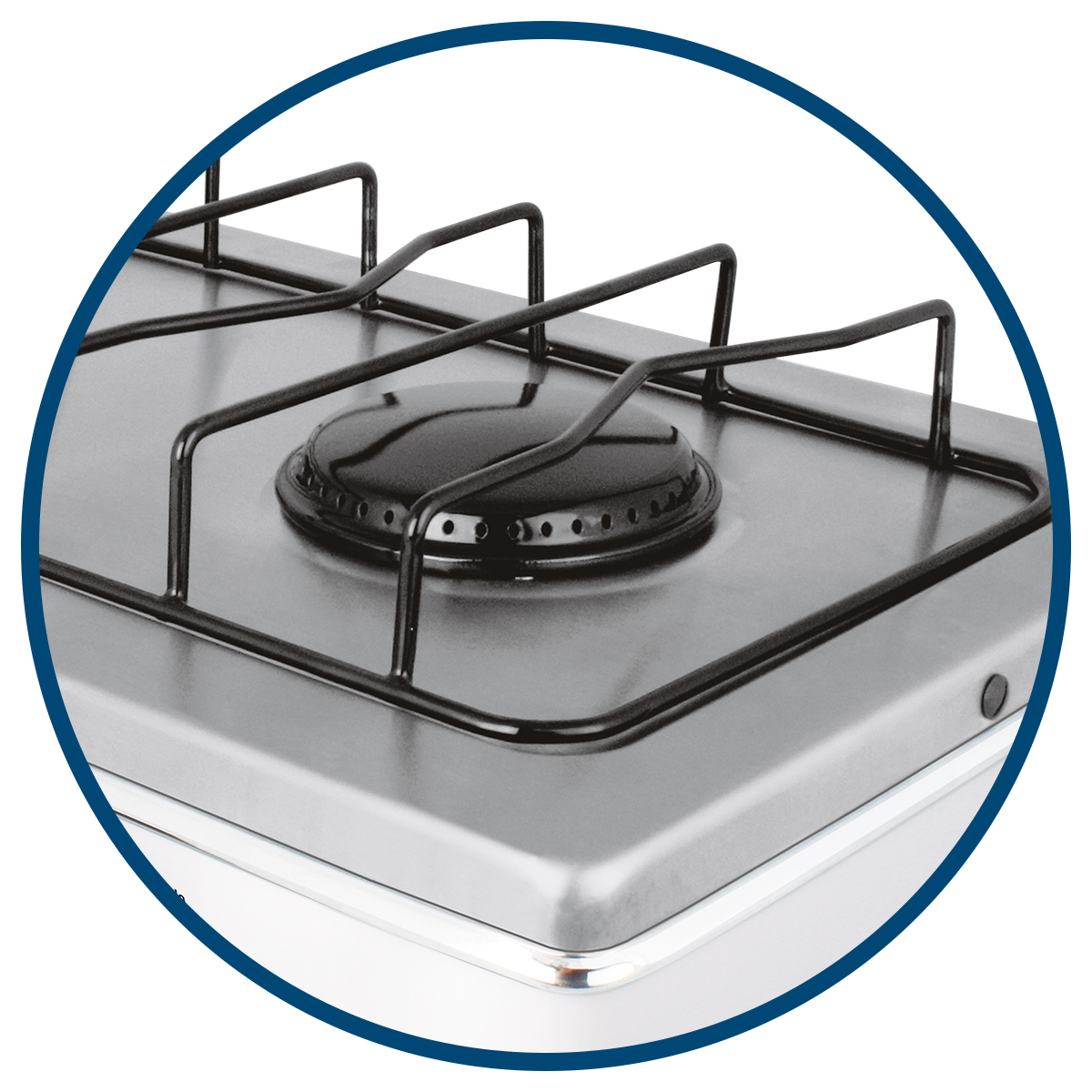 Estufa De Mesa Aksi 2 Quemadores Blanco Acero Inoxidable