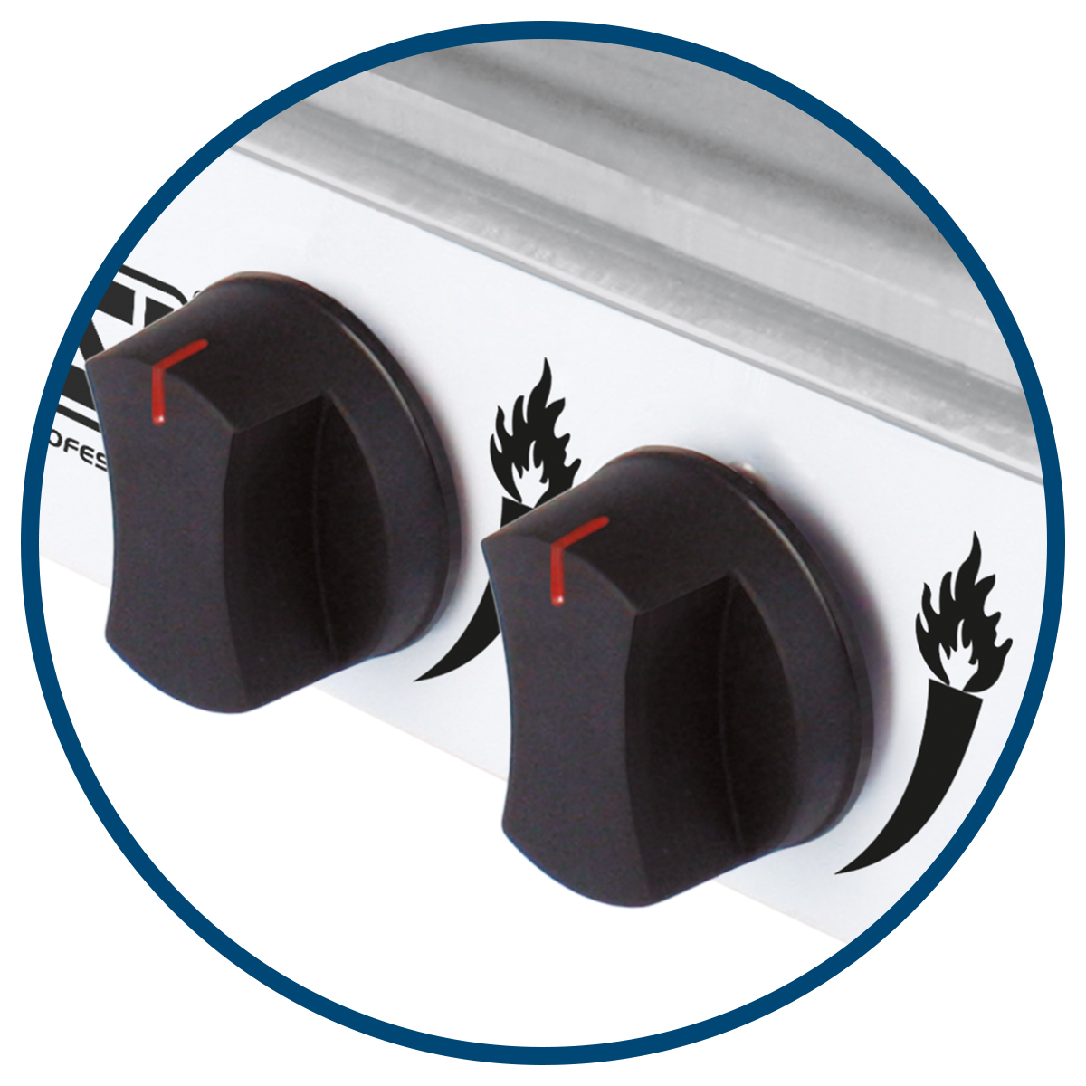 Estufa De Mesa Aksi 4 Quemadores Blanco Acero Inoxidable