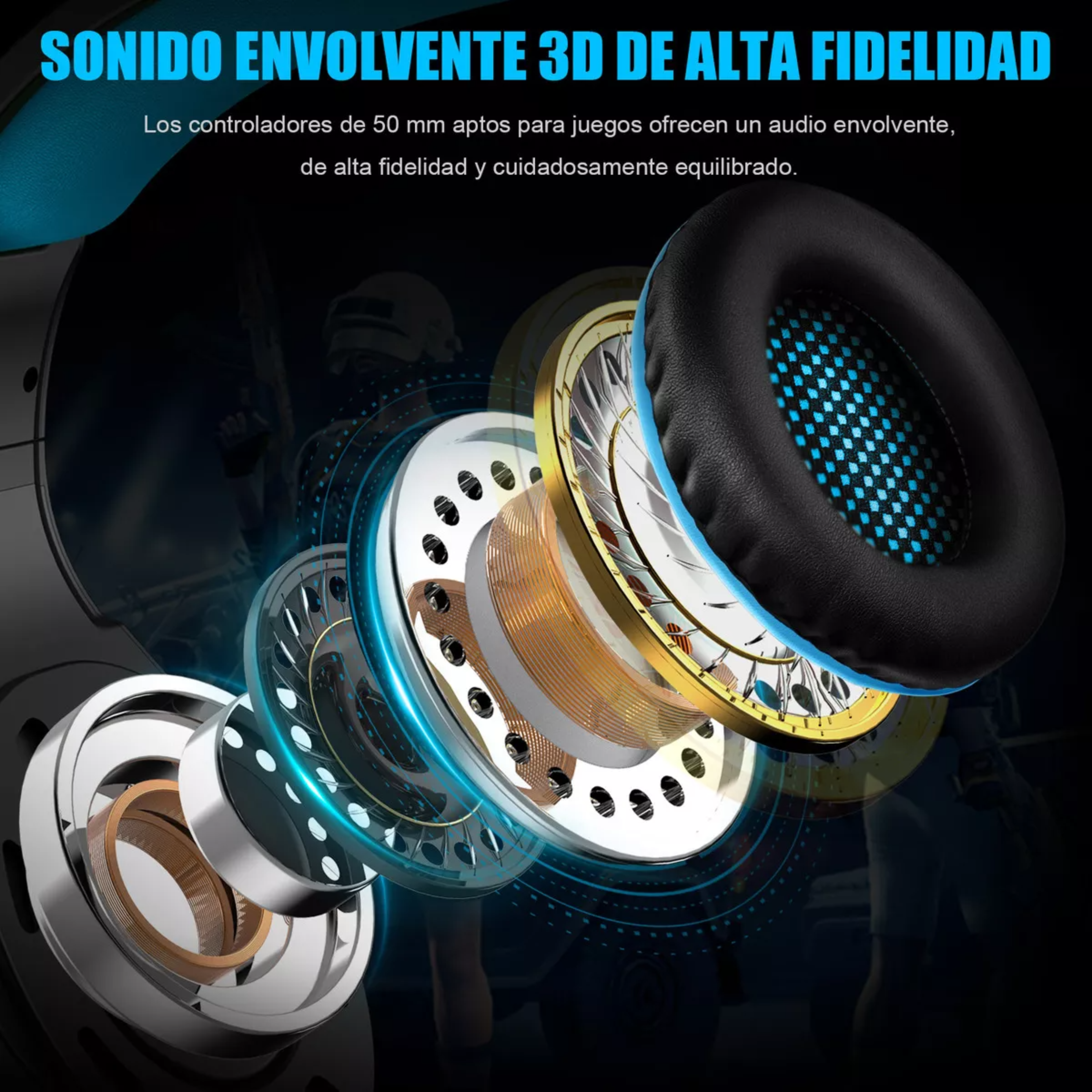 Auriculares Pacrate Gamer Gh-1 Con Microfono Color Luxury Black