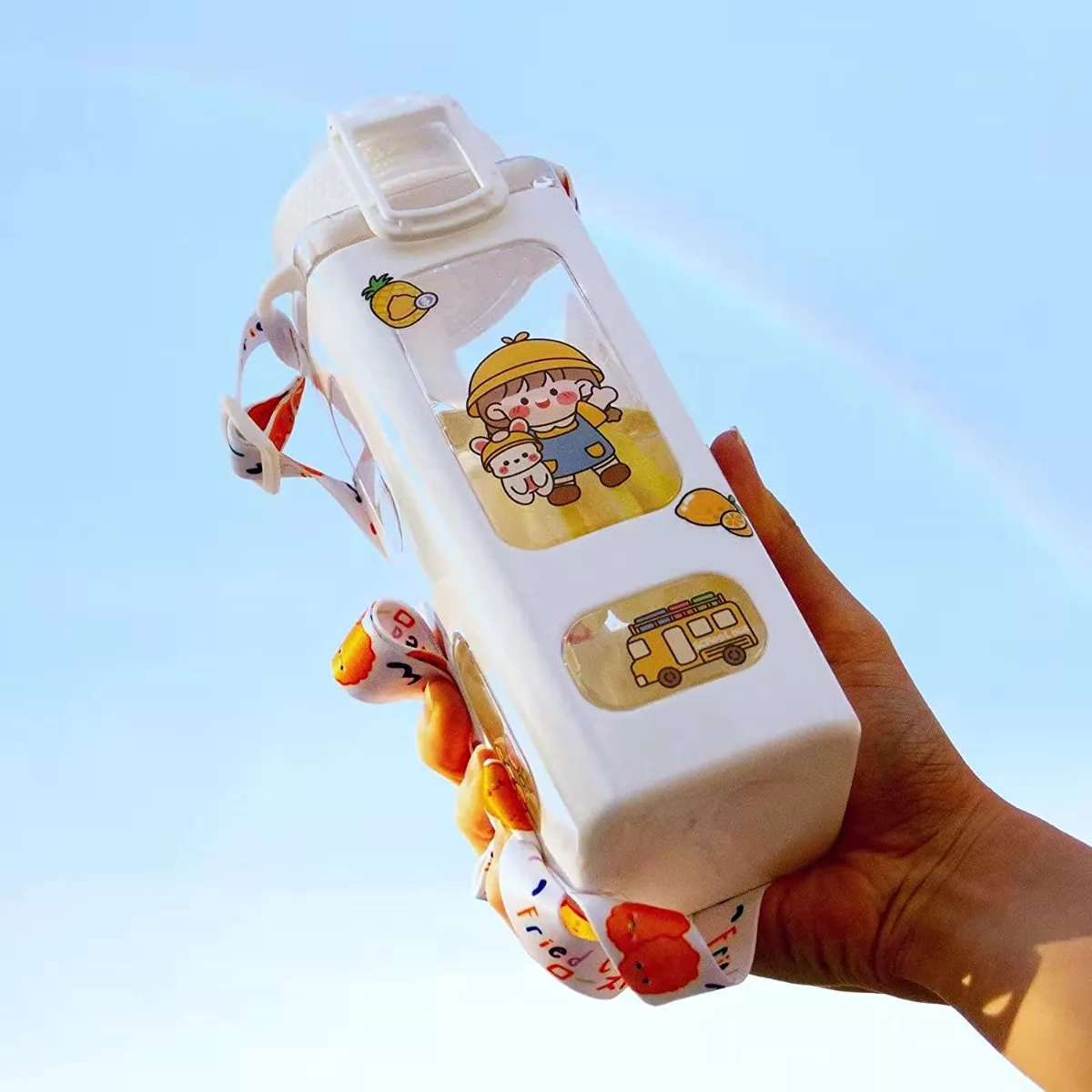 Botella De Agua Portátil Capacidad 900 Ml Color Blanco