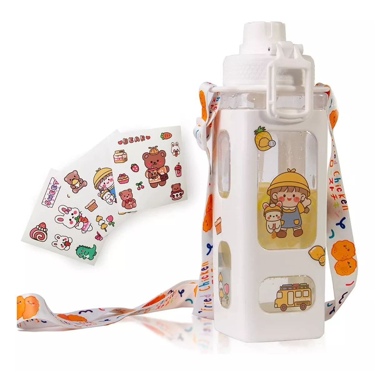 Botella De Agua Portátil Capacidad 900 Ml Color Blanco
