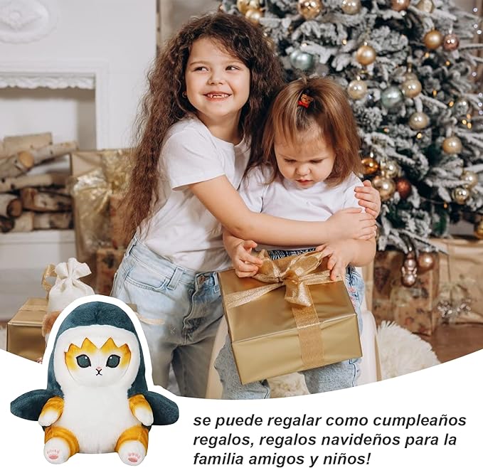 MOONPAI Juguete de Peluche (13cm-Gato tiburón)