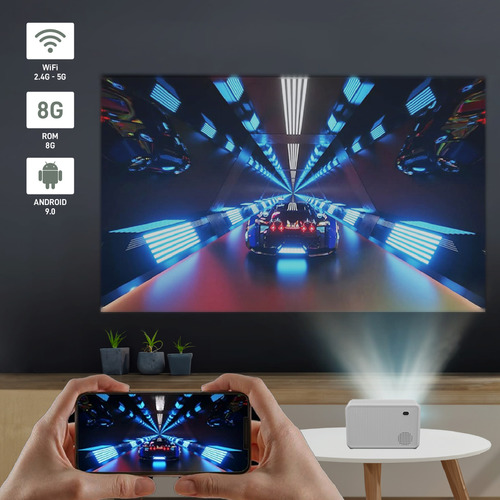 Proyector Mini Portátil Chowa 4k Hd Android 9.0 Wifi 170lm Ansi Zoom Digital