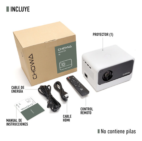 Proyector Mini Portátil Chowa 4k Hd Android 9.0 Wifi 170lm Ansi Zoom Digital