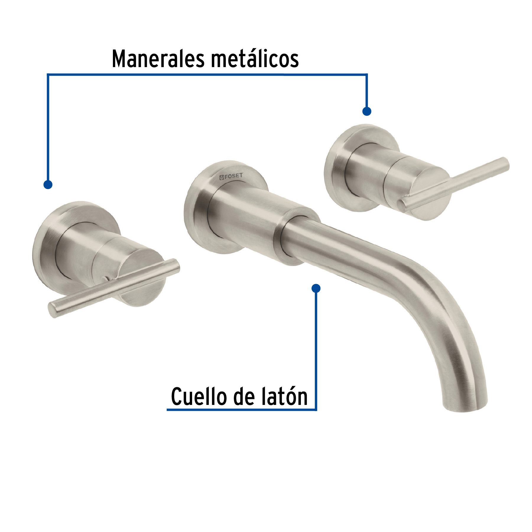 Mezcladora satín de pared para lavabo, Foset