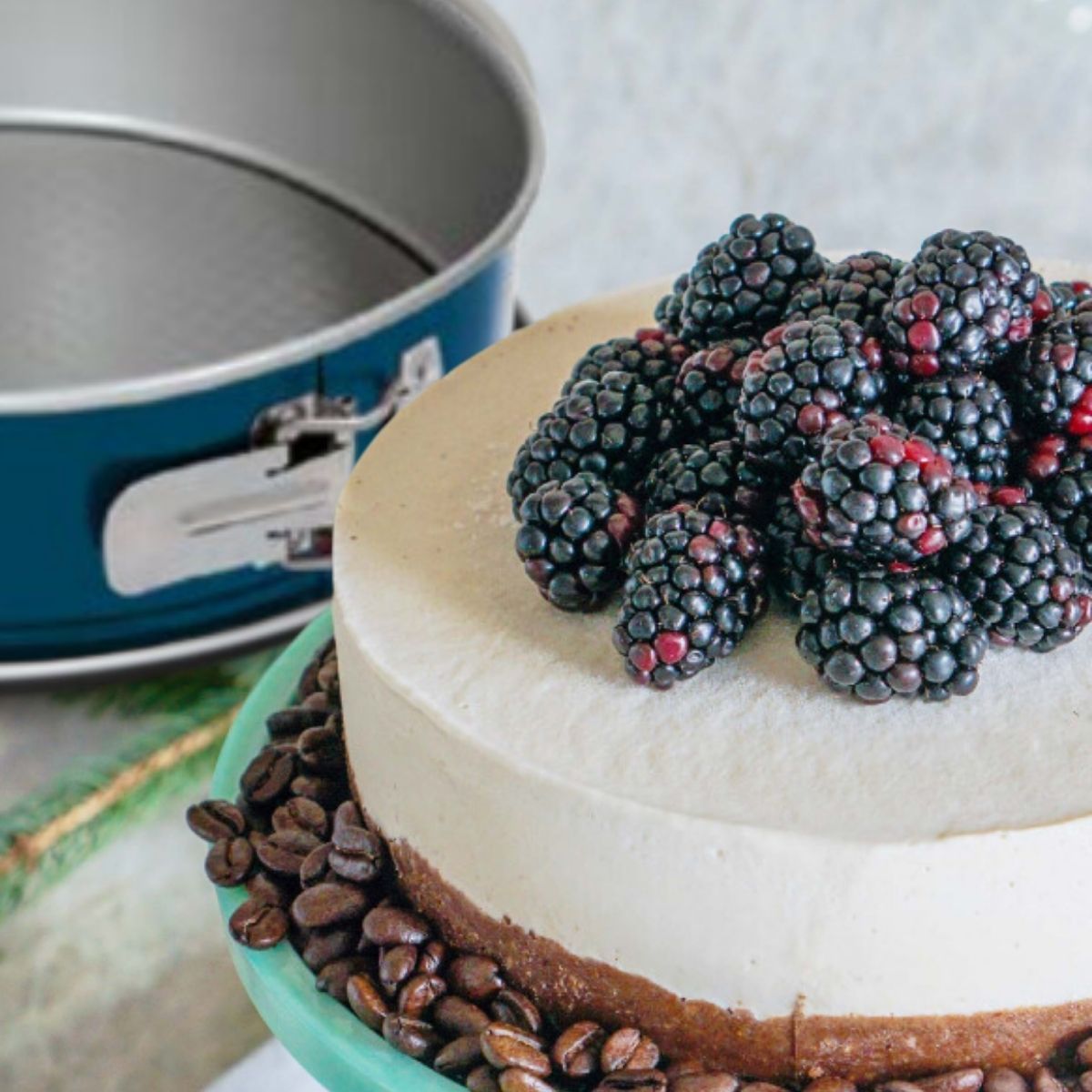 XBake Molde redondo Desmontable de 22 cm de Acero Azul Antiadherente