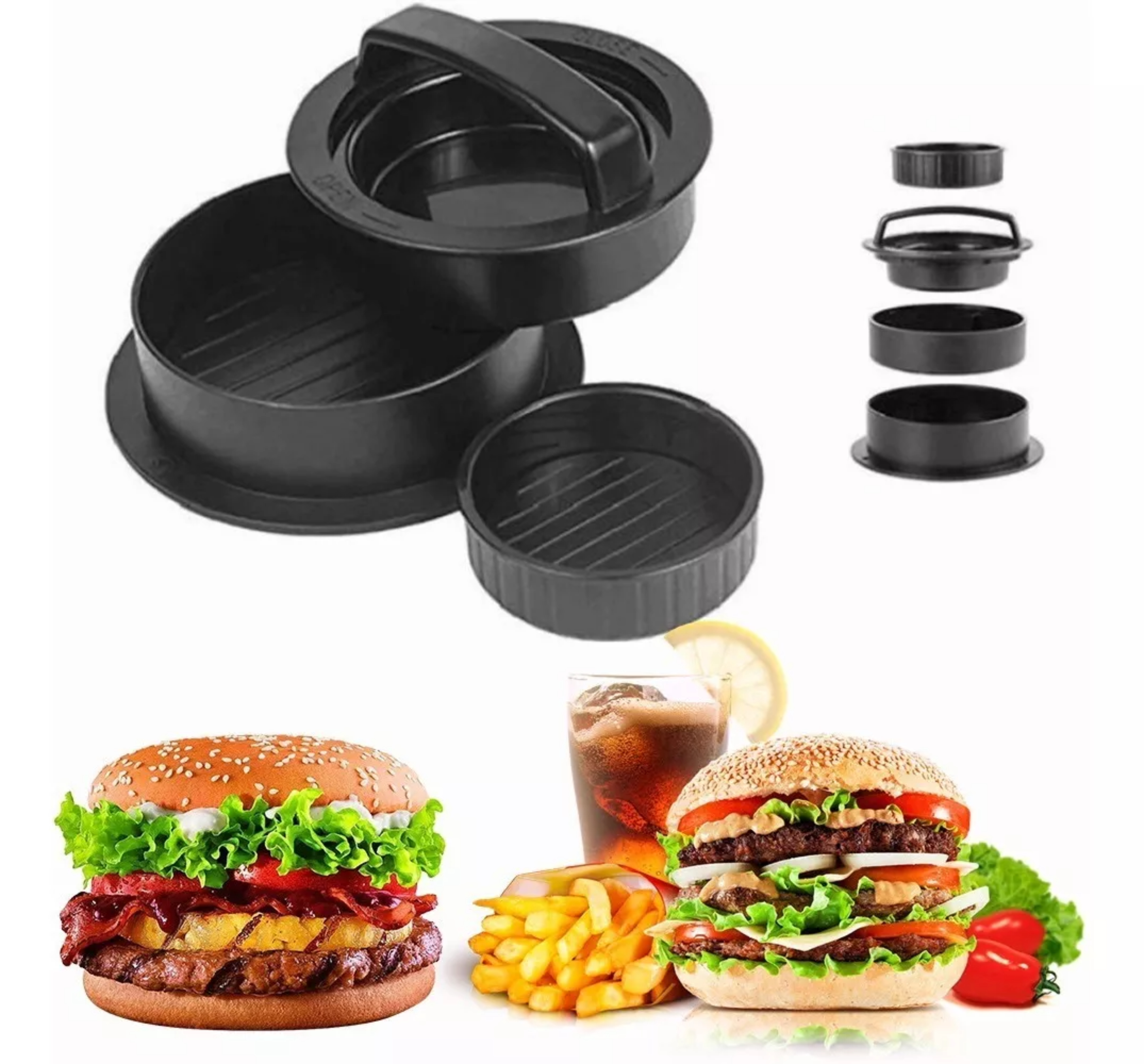 Prensas Para Hamburguesas Moldes Antiadherentes Manual Carne