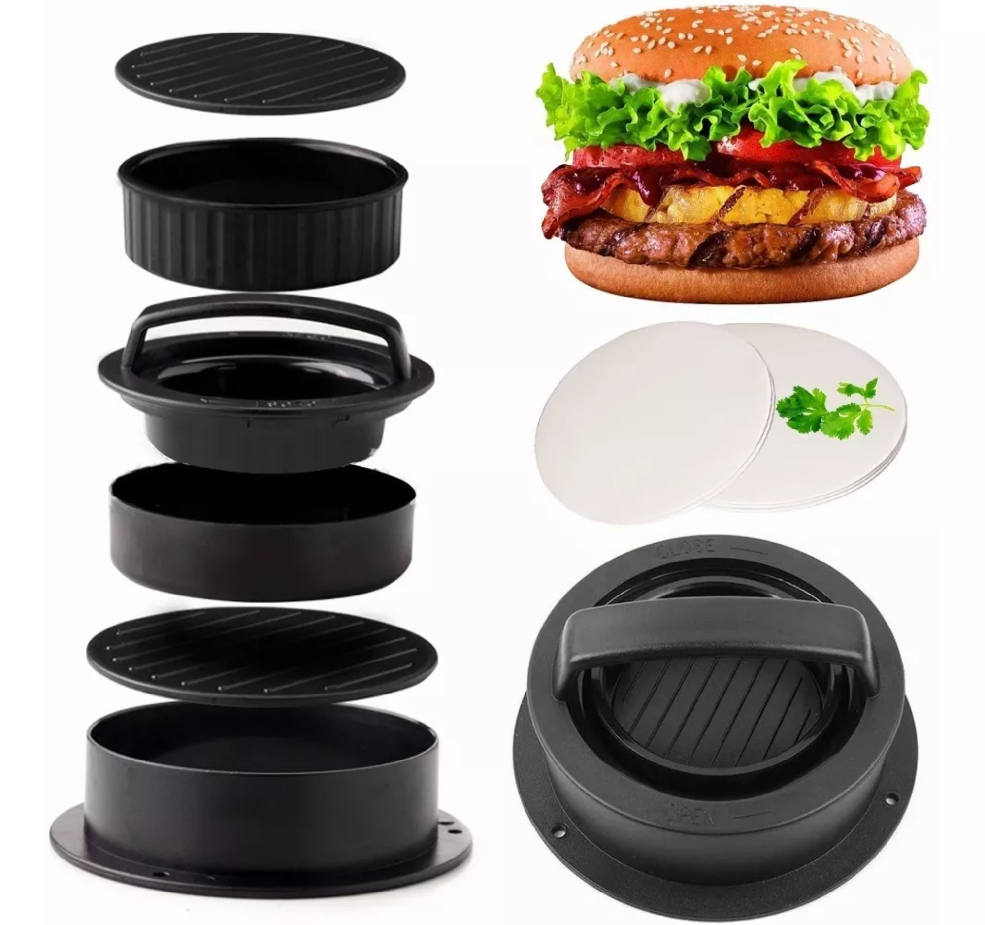 Prensas Para Hamburguesas Moldes Antiadherentes Manual Carne