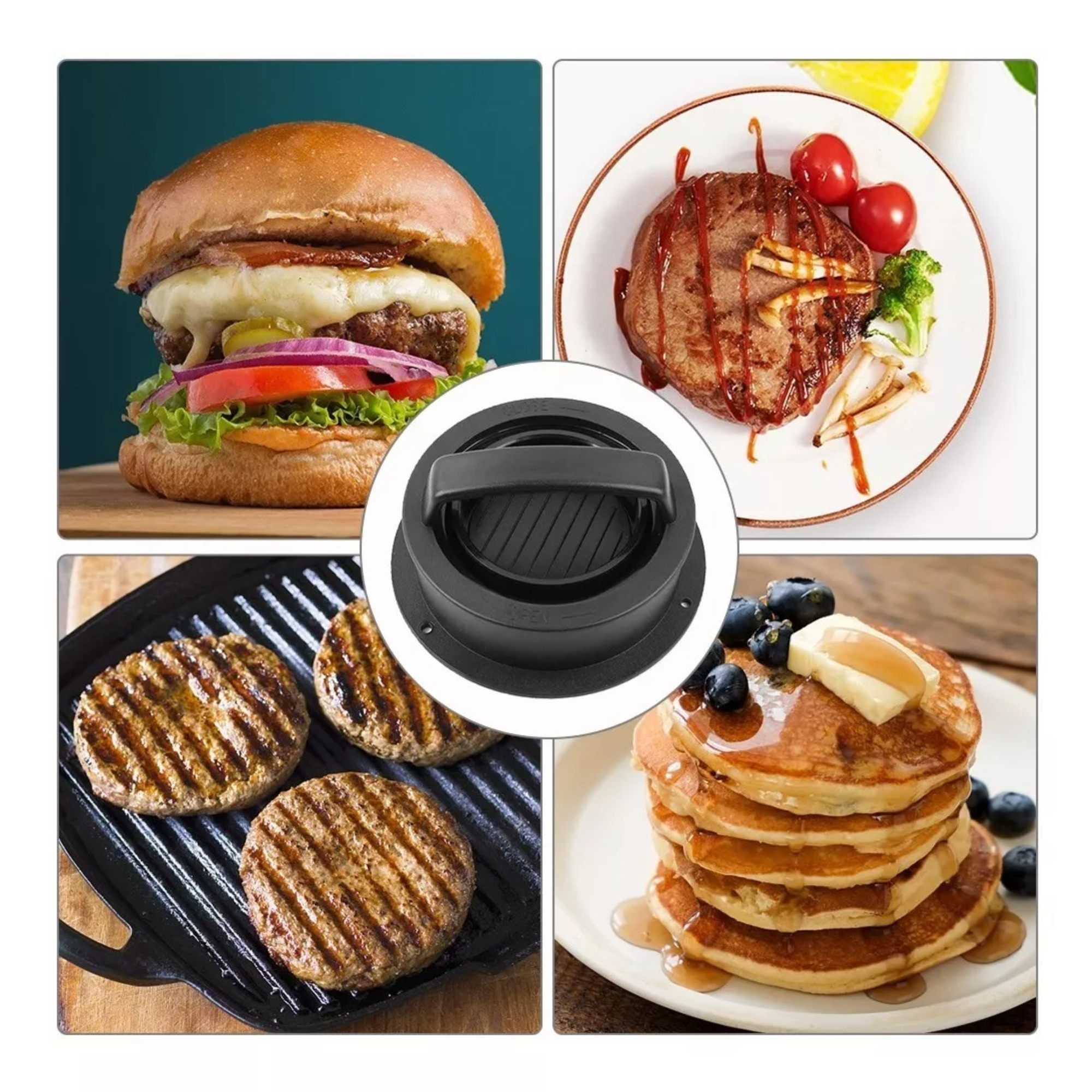 Prensas Para Hamburguesas Moldes Antiadherentes Manual Carne