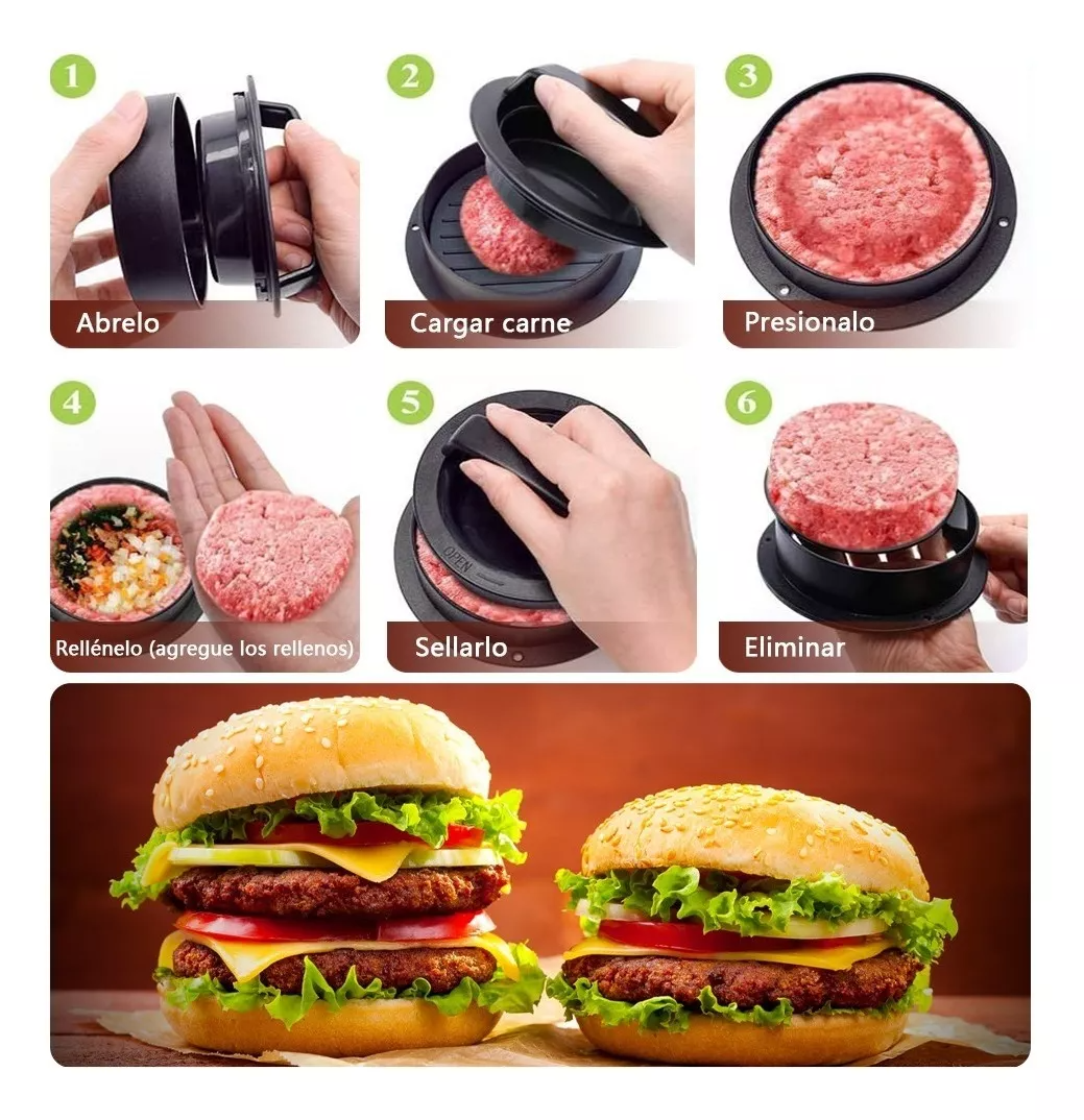 Prensas De Hamburguesa Cocina Molde De Carne De Hacer Herram