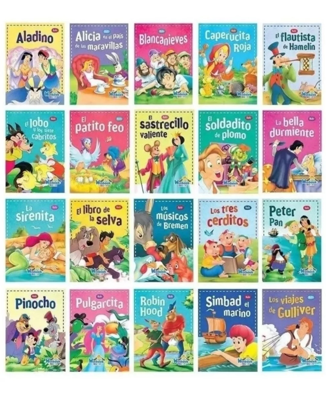 20 Libros Cuentos Infantiles Clásicos Colección Rubí Winbook