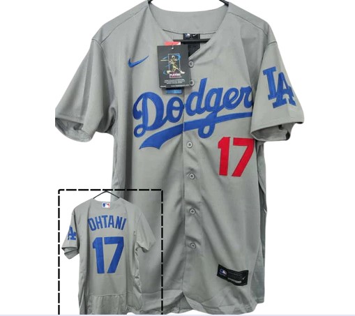 Maravilloso! Jersey Beisbol Dodgers Los Angeles BORDADO Gris Ohtani 17 Talla L