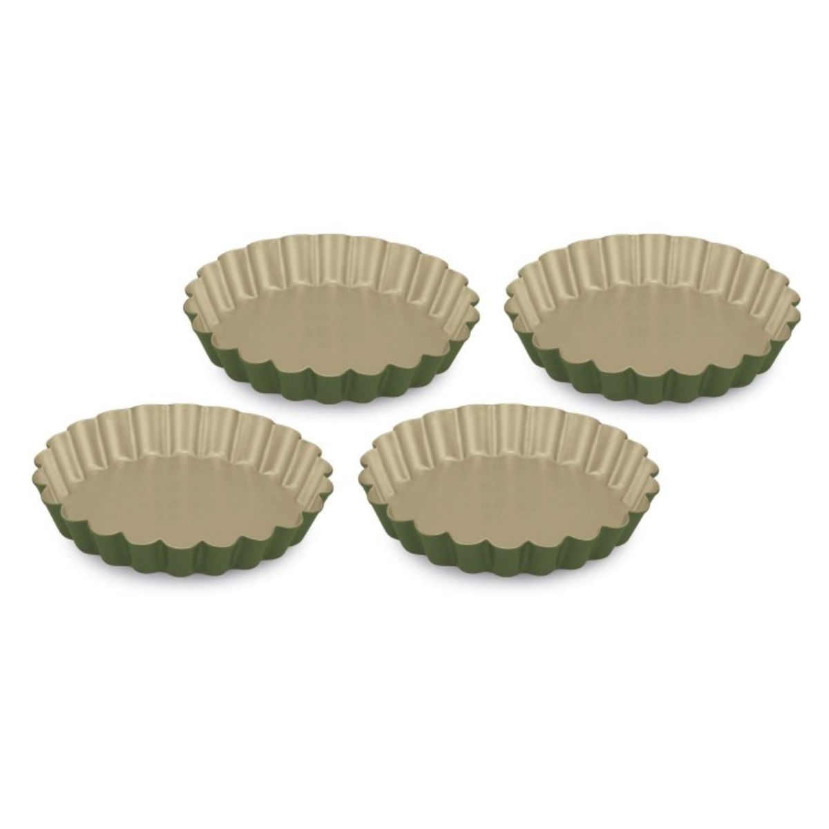 Bnat Juego 4 Moldes Acero Antiadherente Tarta Tartaleta Pay