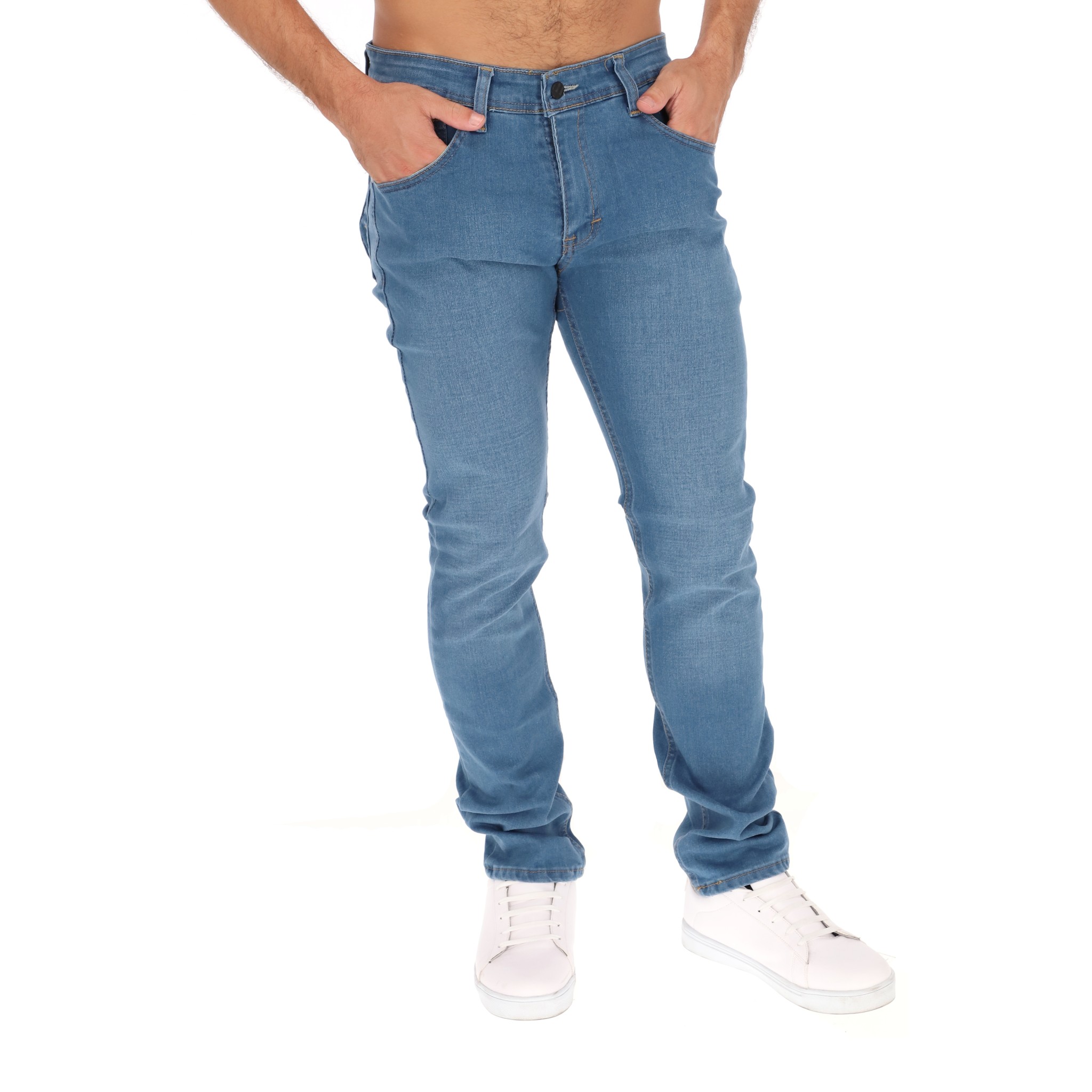 Skinny Jeans Pantalones De Mezclilla Para Hombre Color Azul Claro