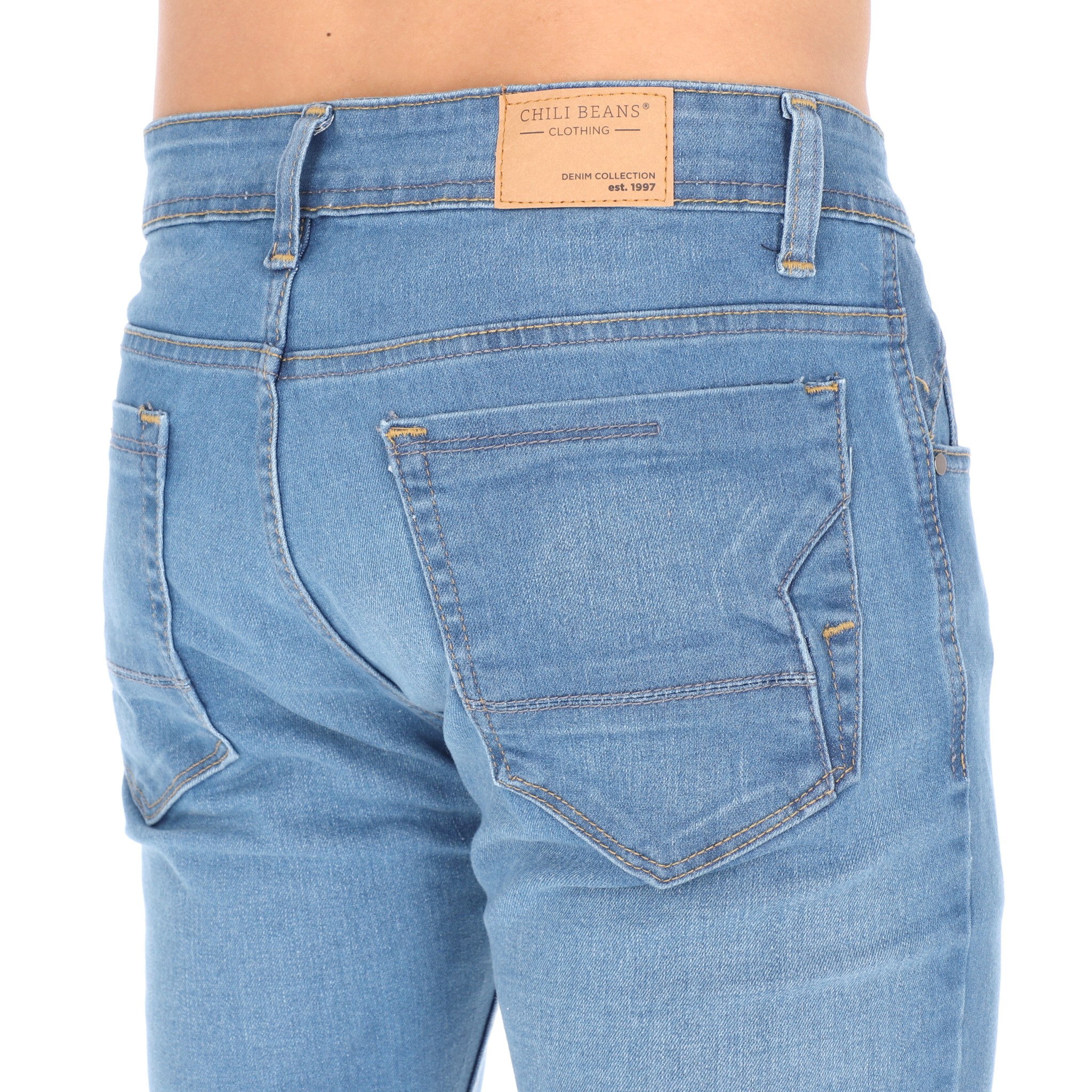 Skinny Jeans Pantalones De Mezclilla Para Hombre Color Azul Claro