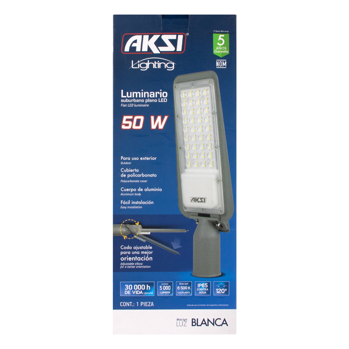 Luminario Suburbano Led Plano Aluminio Aksi 50w