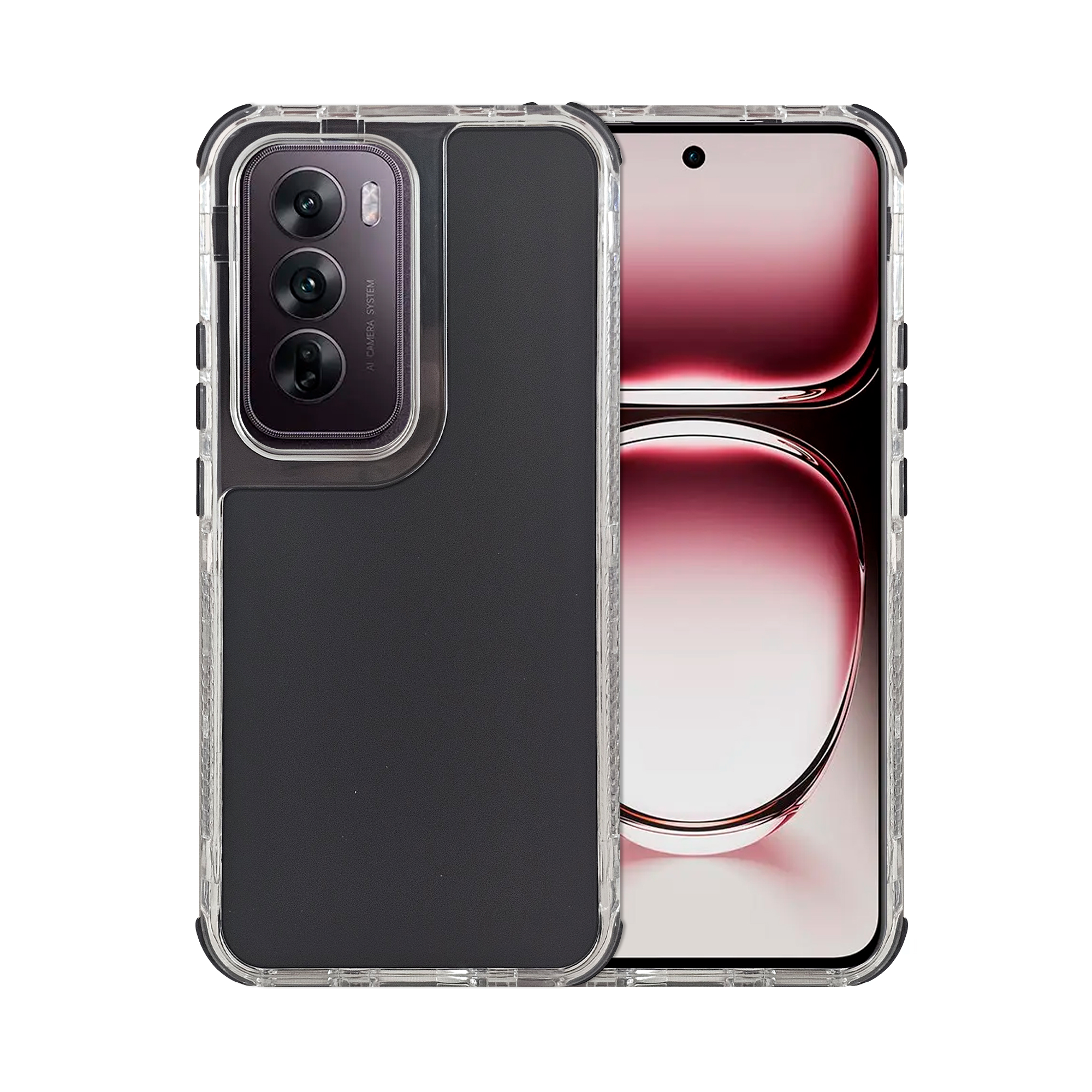 Funda Uso Rudo Rainbow 360 Negro Para Oppo Reno 12 5G