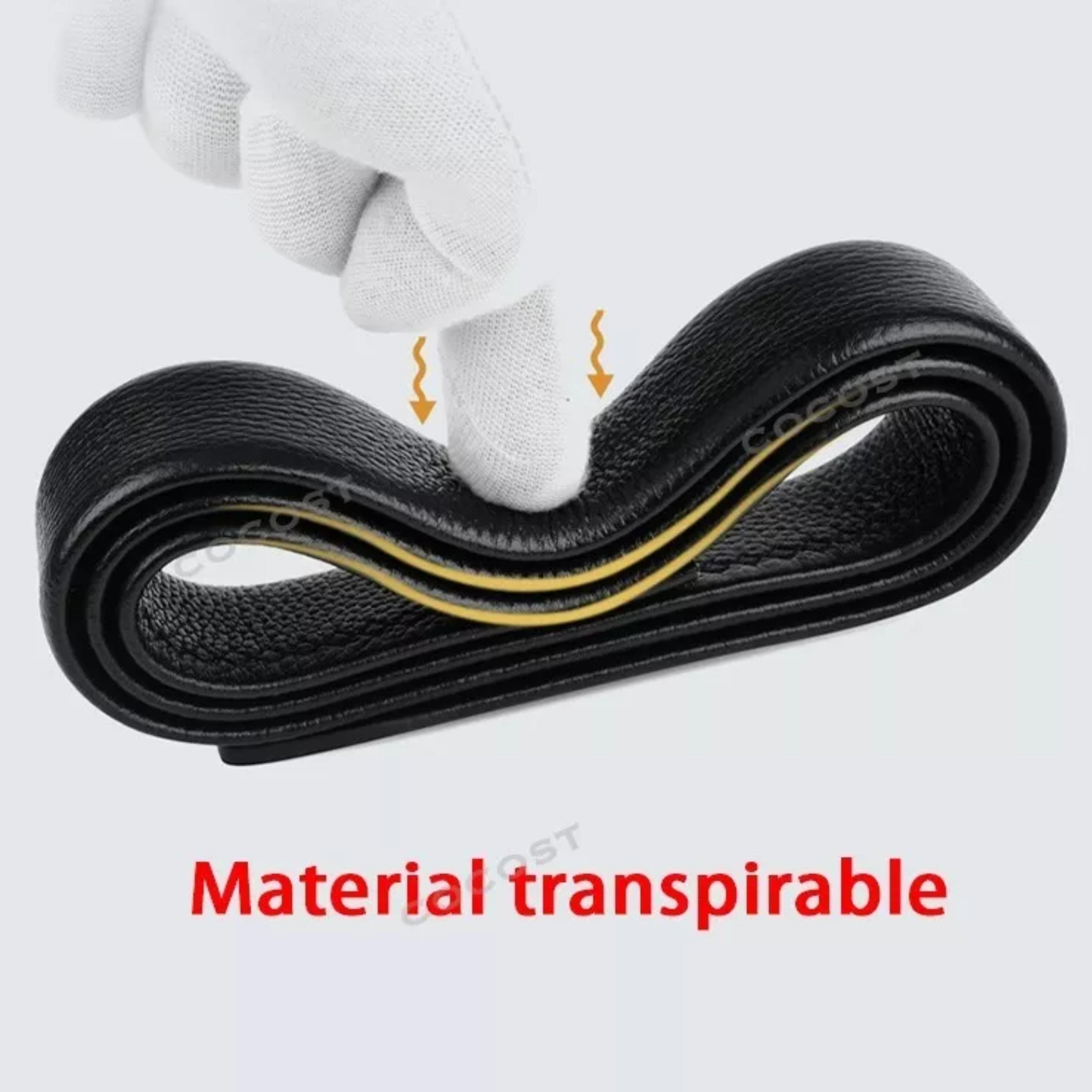 Cinto Negro De Elegante Cuero Hombre, Hebilla Automática