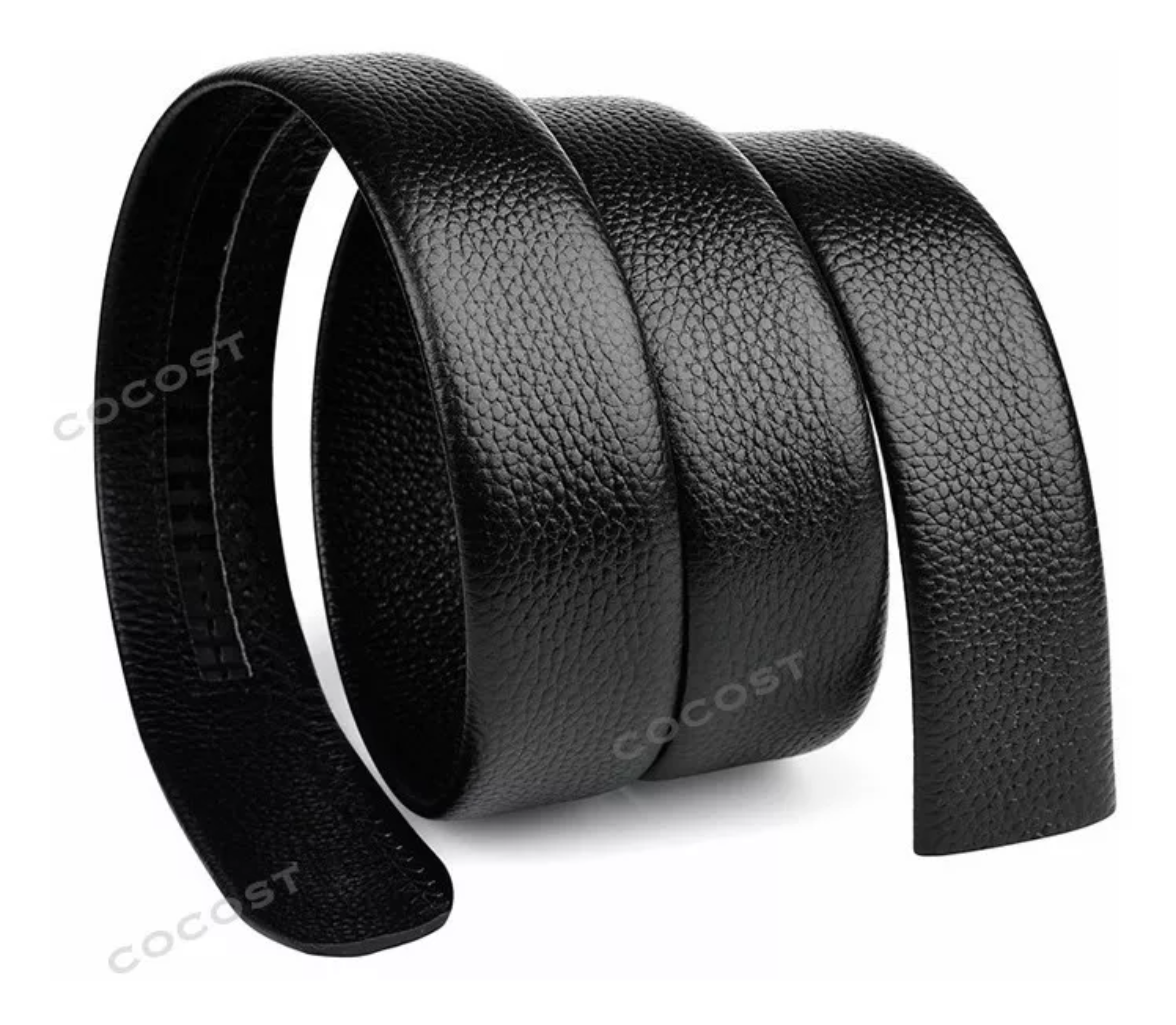 Cinto Negro De Elegante Cuero Hombre, Hebilla Automática