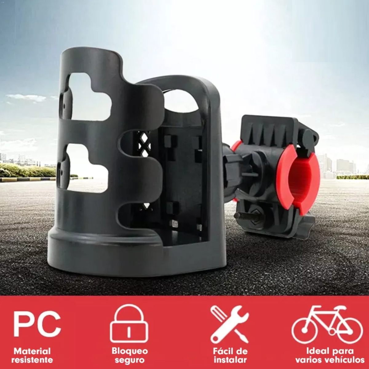 Soporte Porta Vasos Botellas Motocicleta Bicicleta Carreola