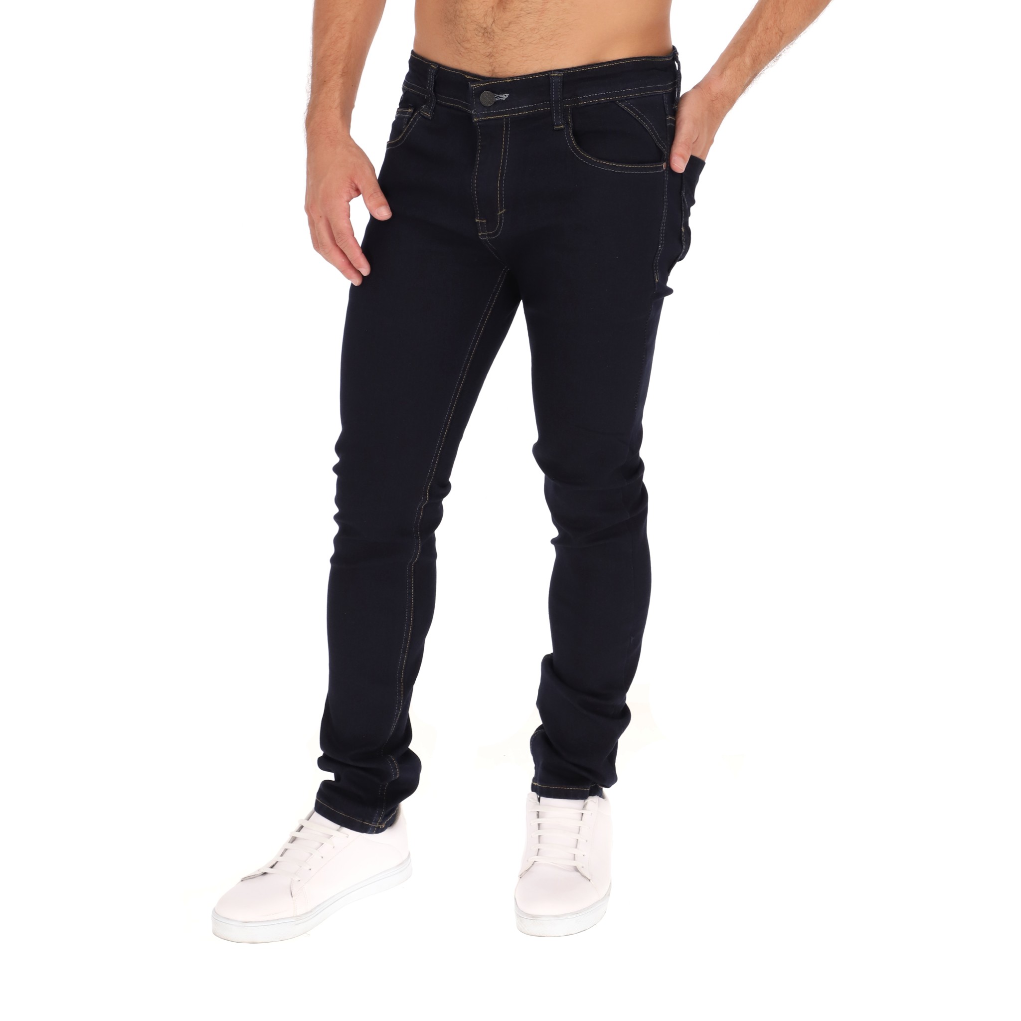 Skinny Jeans Pantalones De Mezclilla Para Hombre Color Azul Oscuro