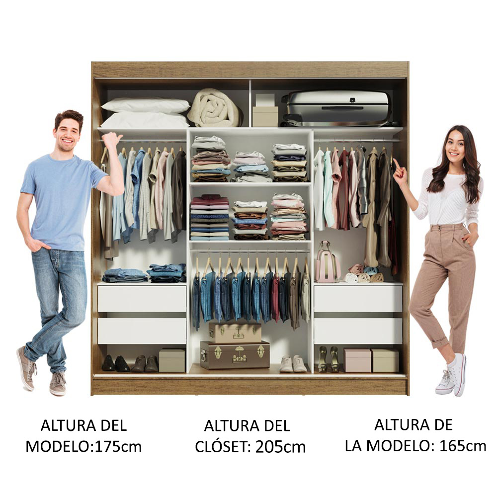Ropero Closet Madesa 3 Puertas 1 Espejo MN 02