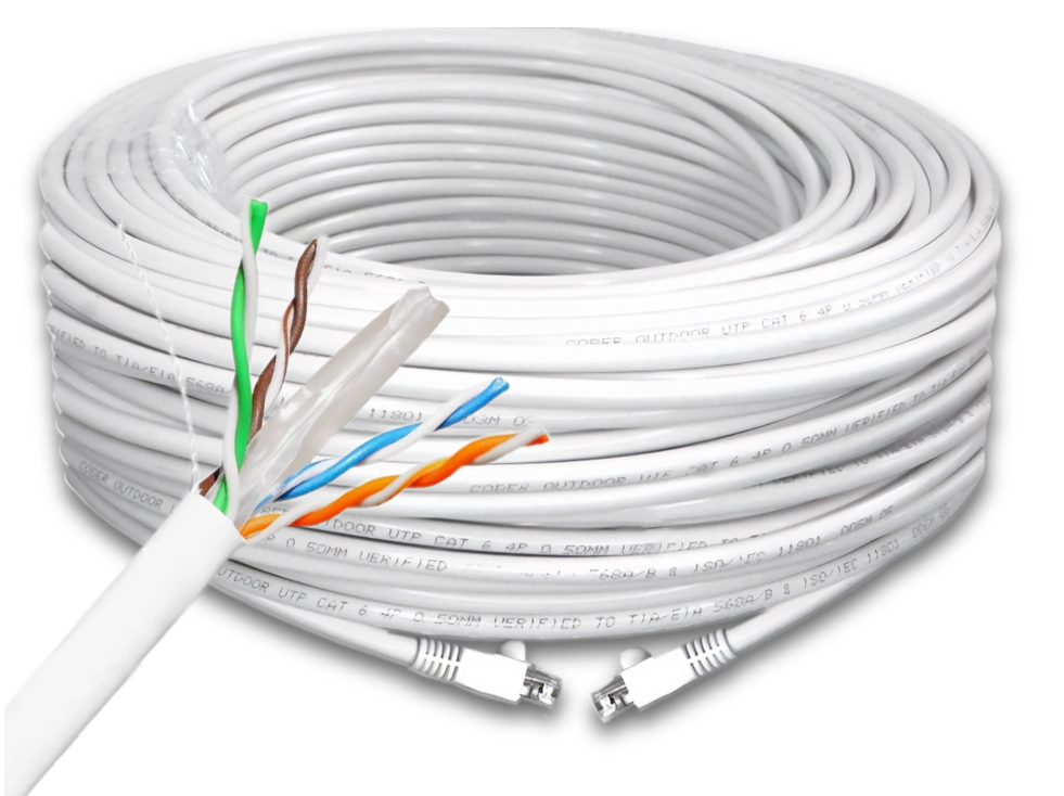 Cable De Red Ethernet UTP POE Cat6A 25m Blanco .